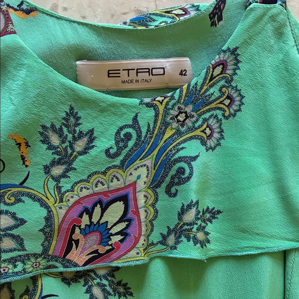 Etro Green Paisley beautiful Dress🌺💗 - Picture 2 of 8